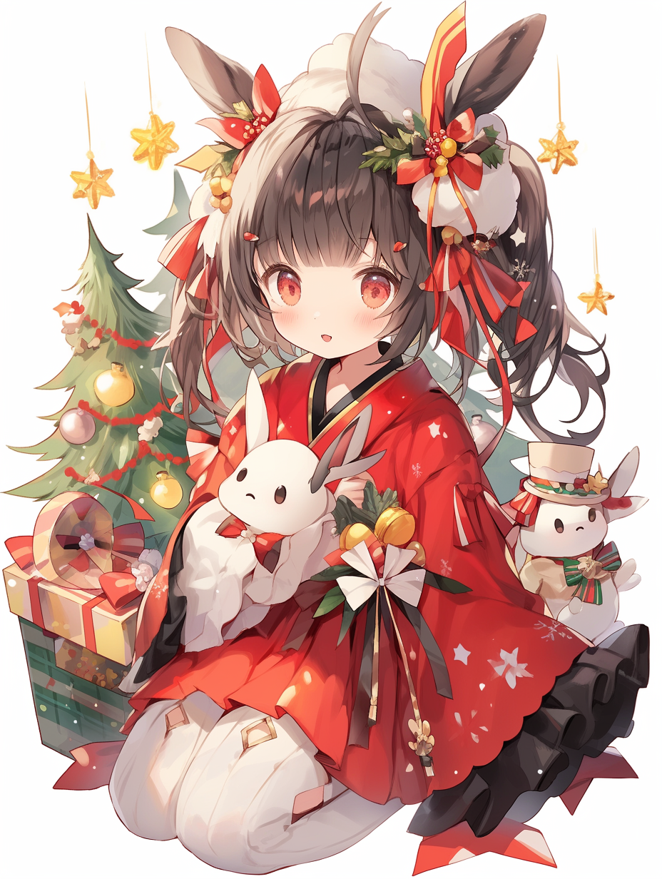 Cute Q Edition Christmas Painting