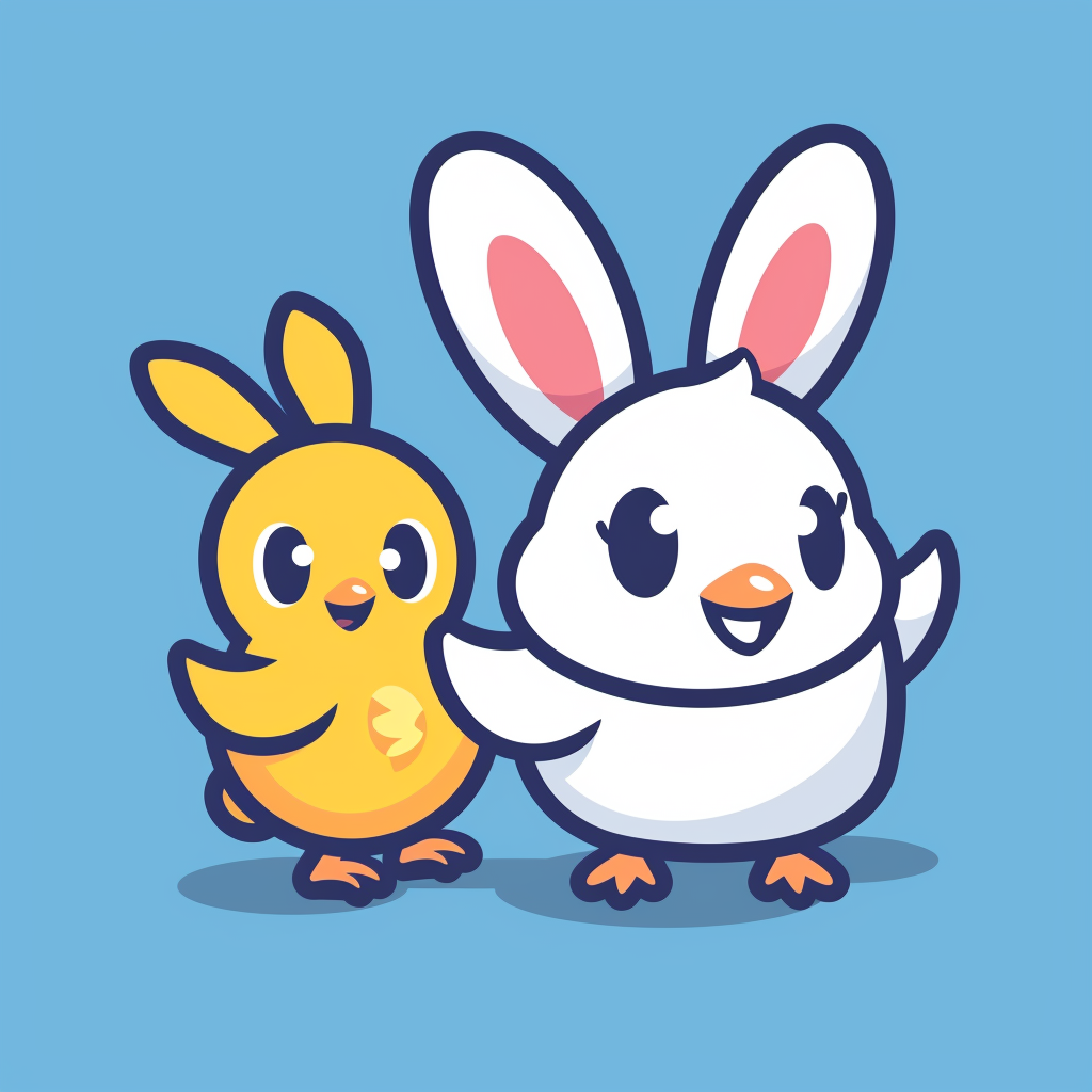 Cute Rabbit Chicken Logo Icon