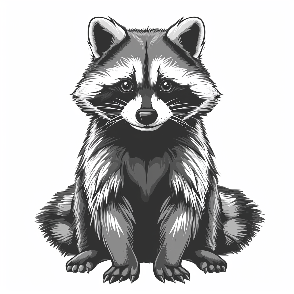 Cute racoon mascot drawing