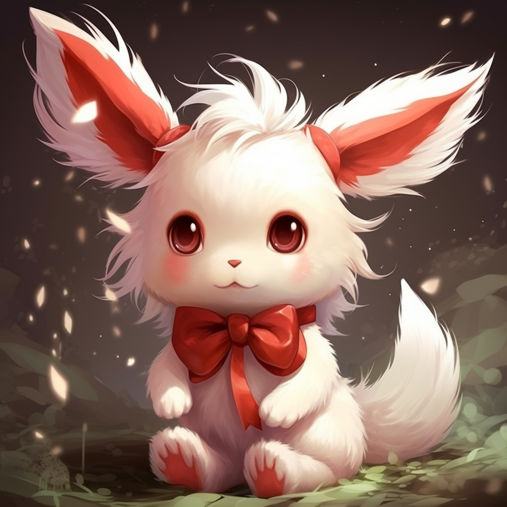 Cute bunny Digimon with halo