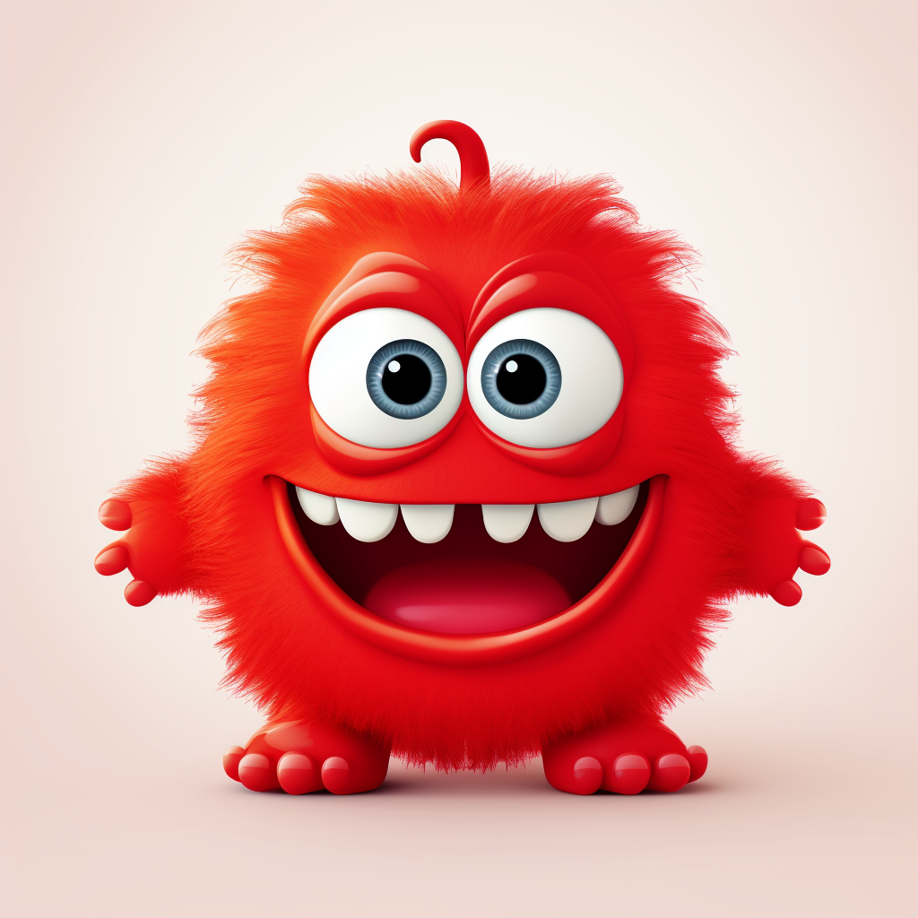 Cute red monster illustration