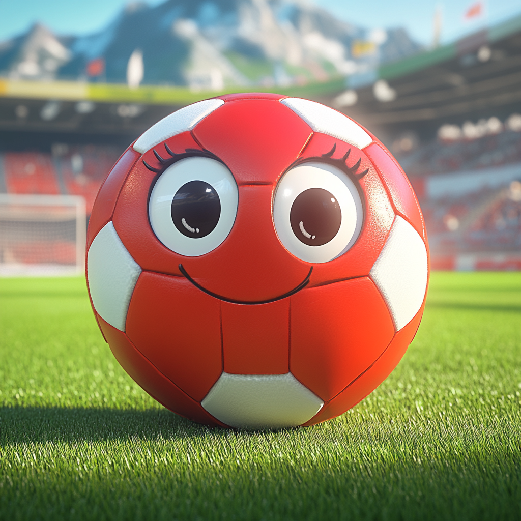 Red Soccer Ball Switzerland Celebration