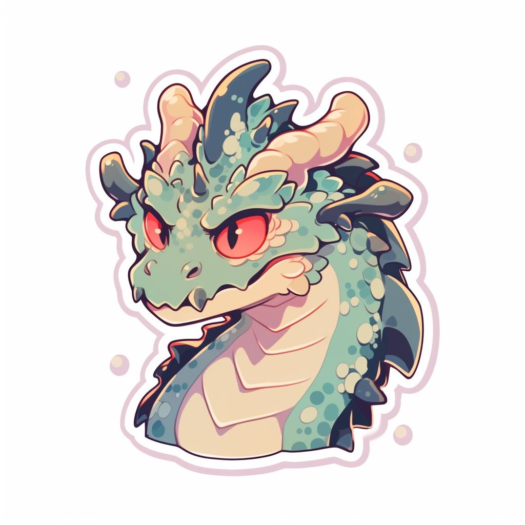 Cute retro dragon niji sticker