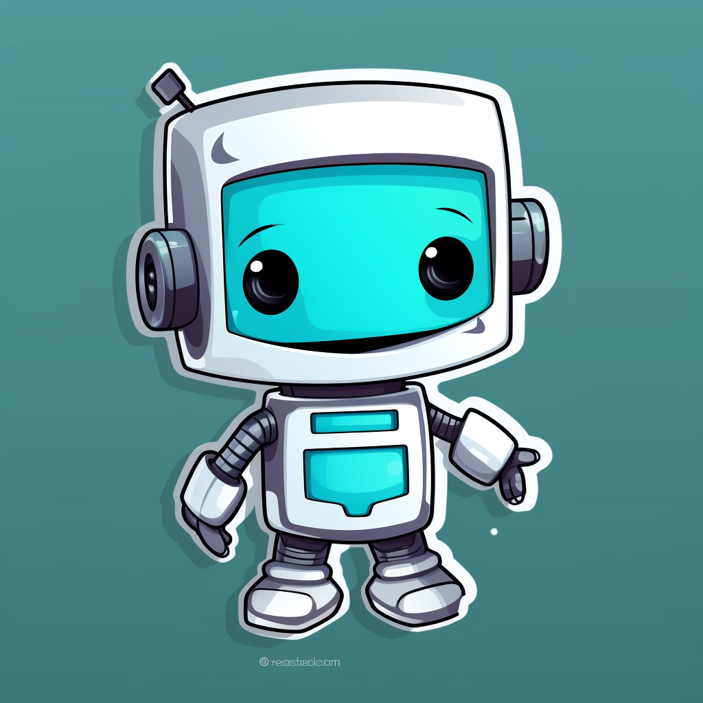 Cute robot floating with happy pixel art screen