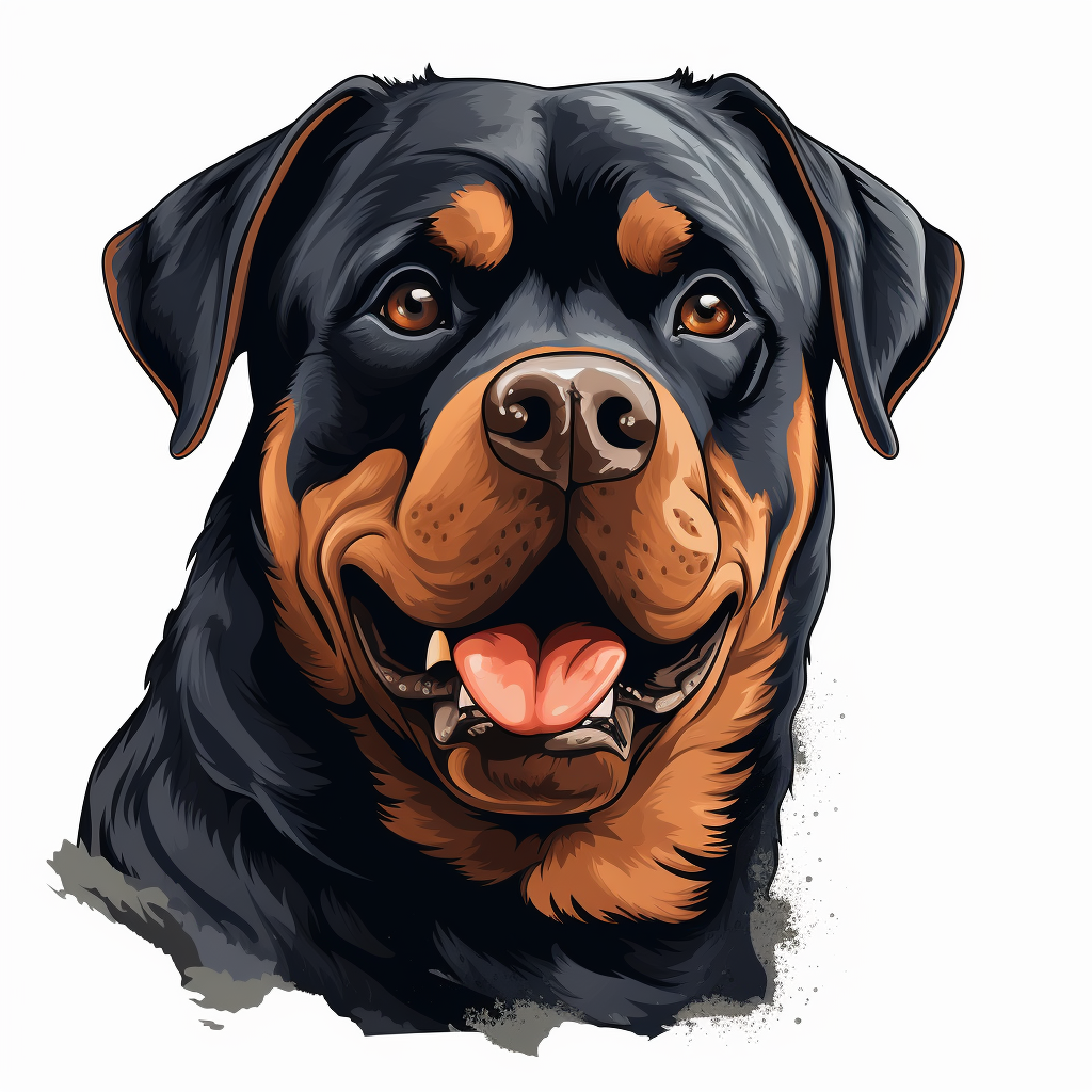 Cute Rottweiler clipart on white background