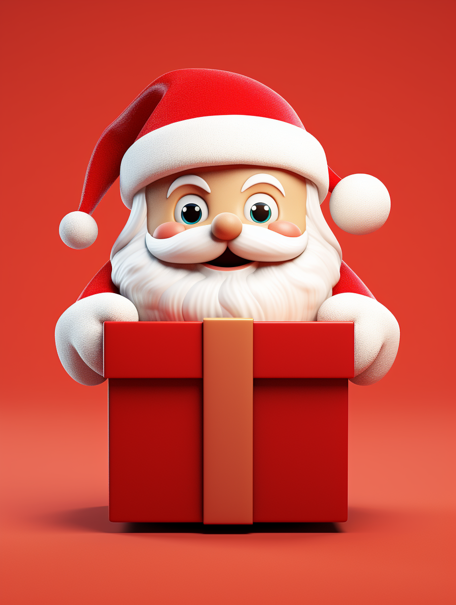 Cute Santa in Repeated Box