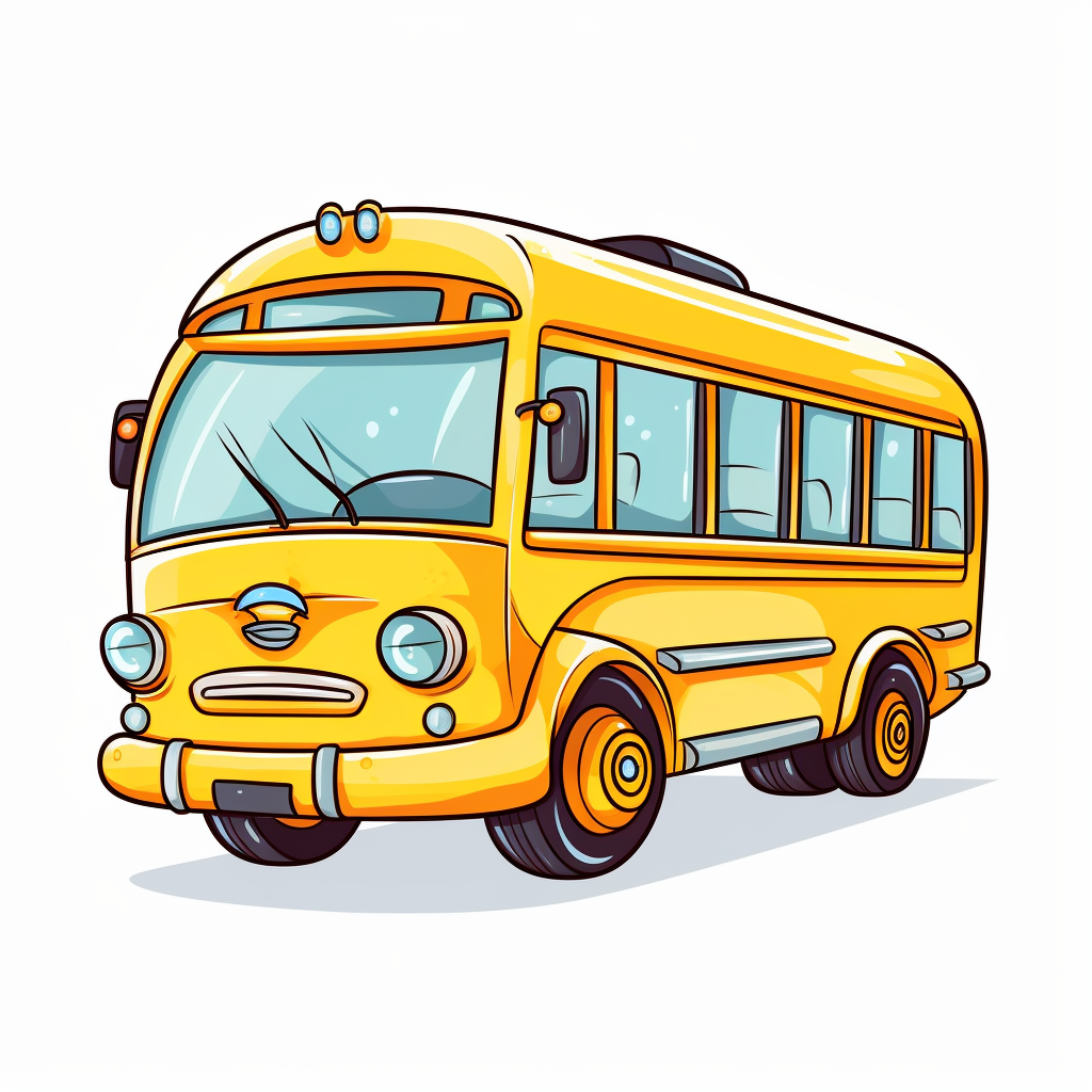 Colorful School Bus Coloring Picture