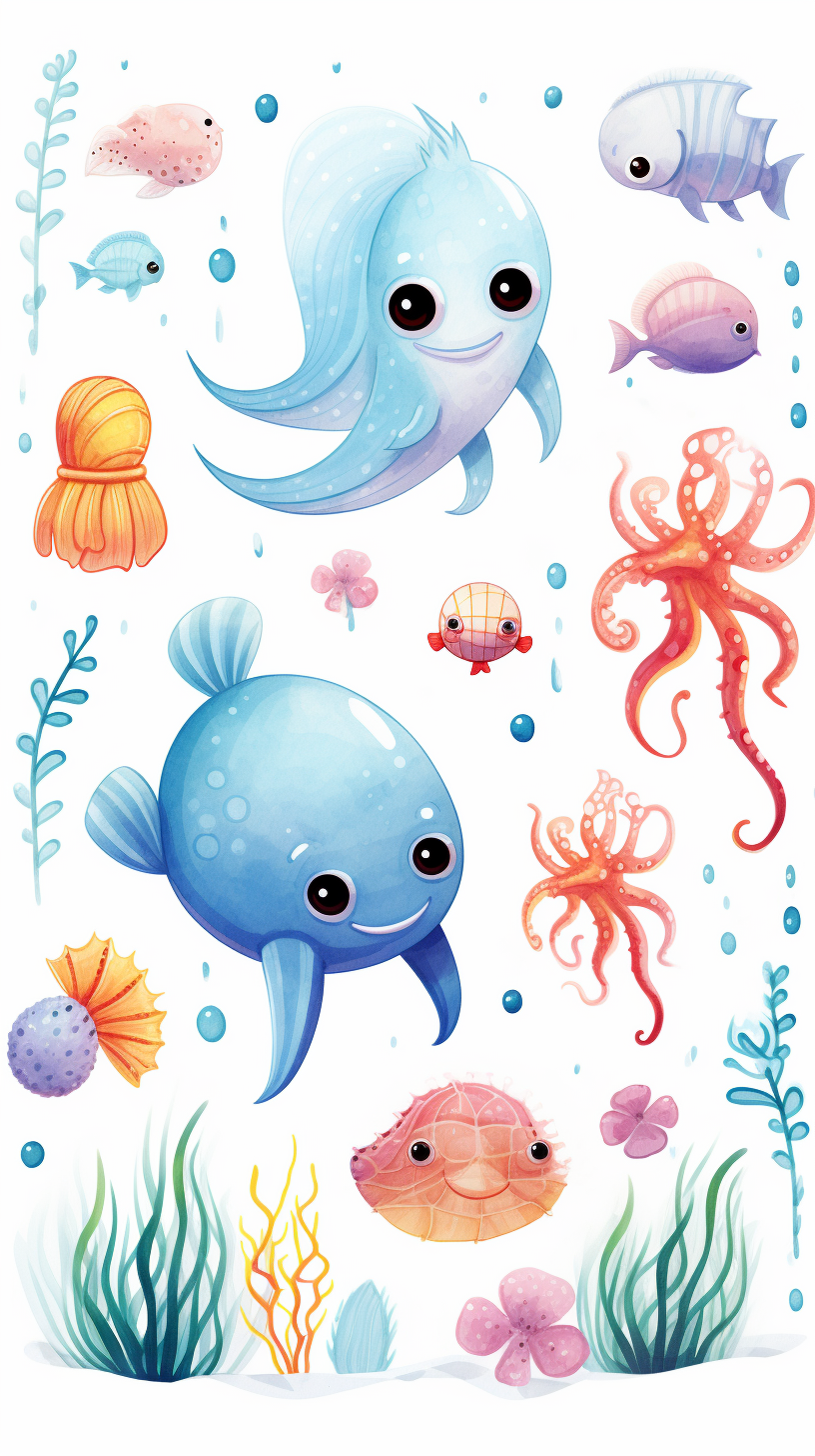 Colorful and Cute Sea Animals