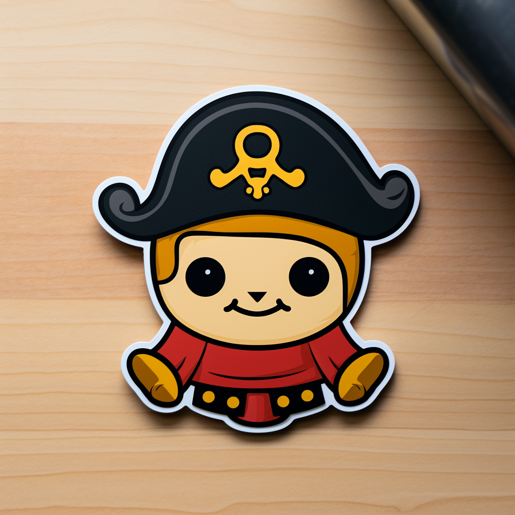 Sticker with cute sea pirate logo