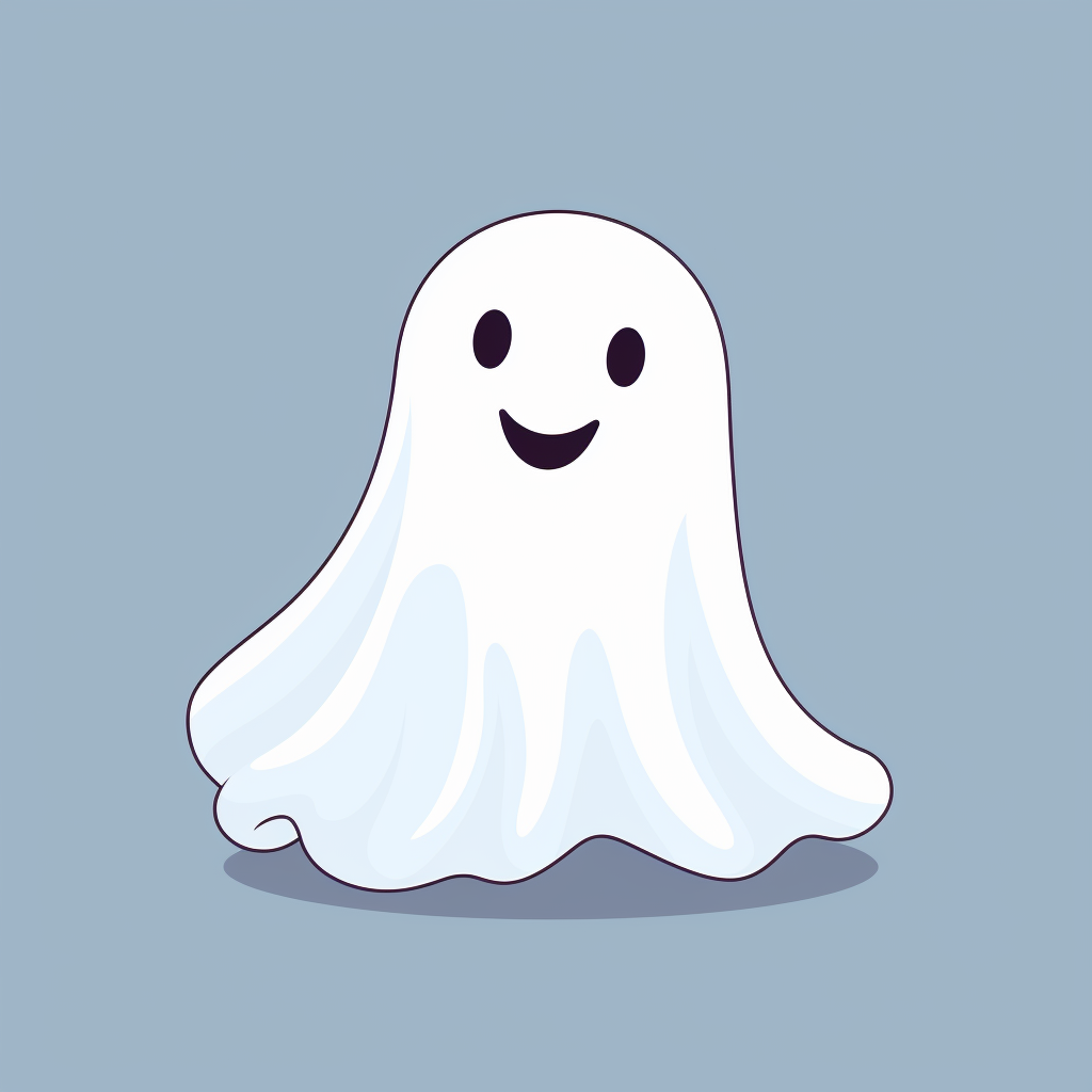 Cute white ghost clipart