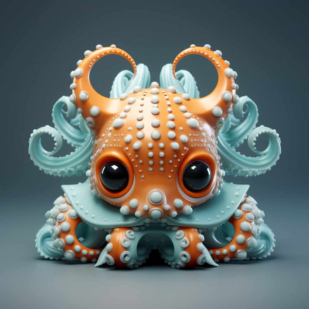 Cute Small Octopus 3D Character