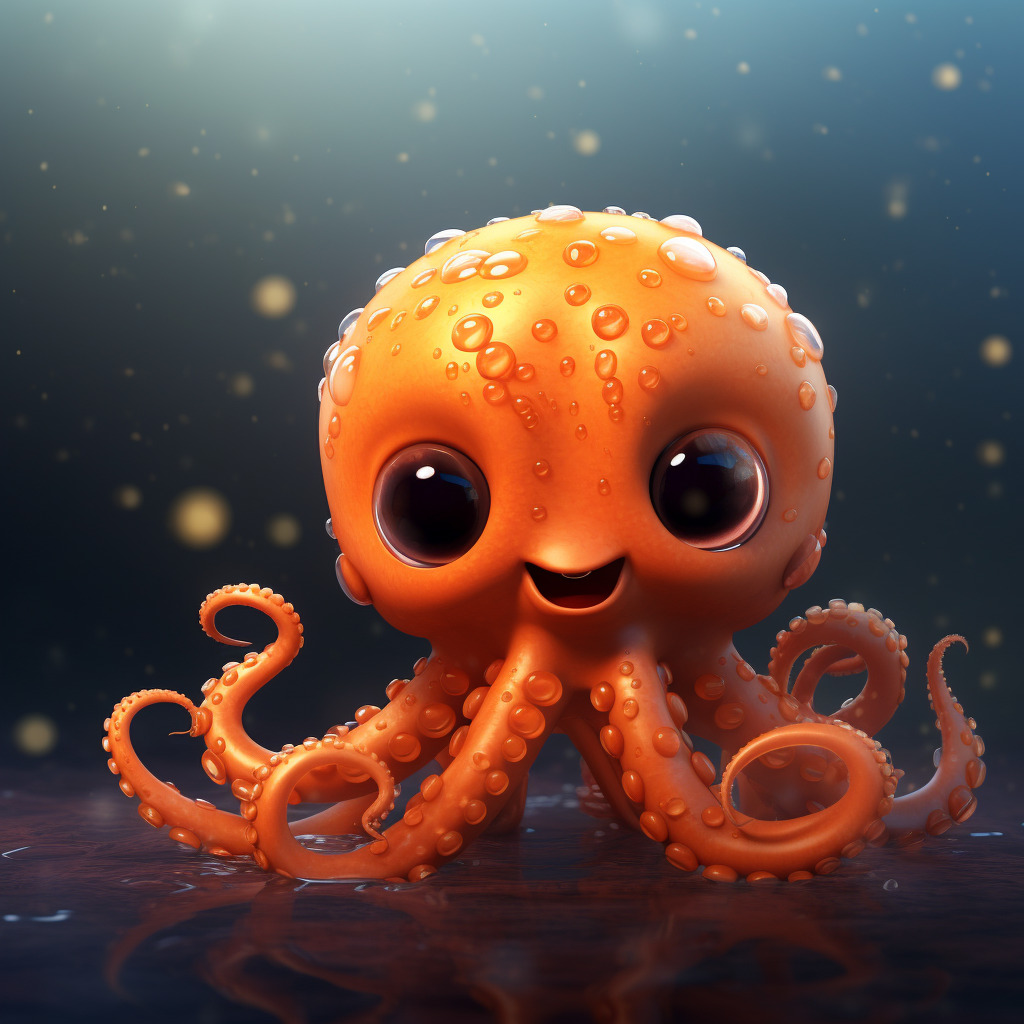 Cute small orange octopus avatar