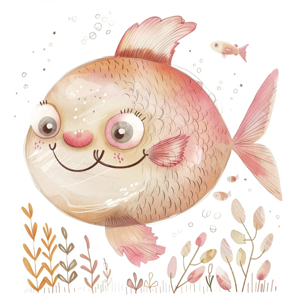 Cute Smiley Fish Illustration