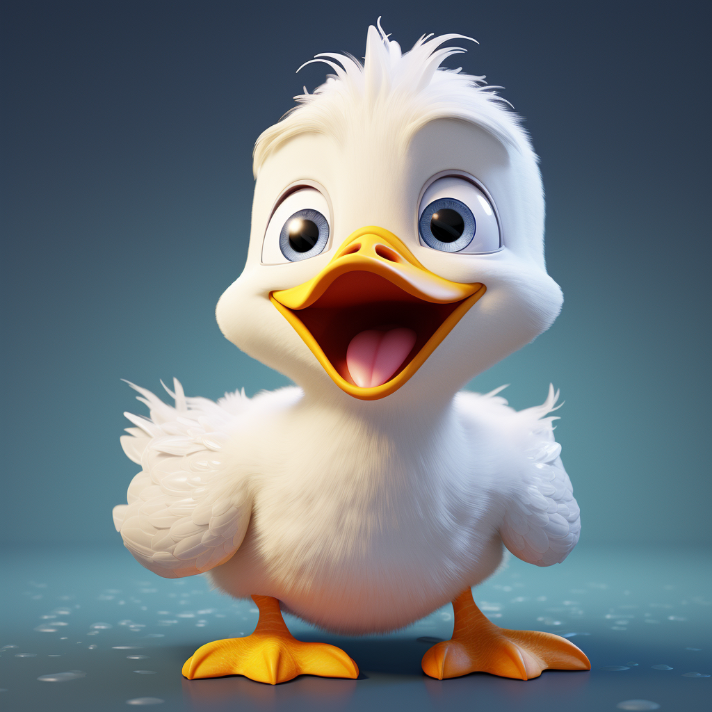 Adorable duck with a big smile