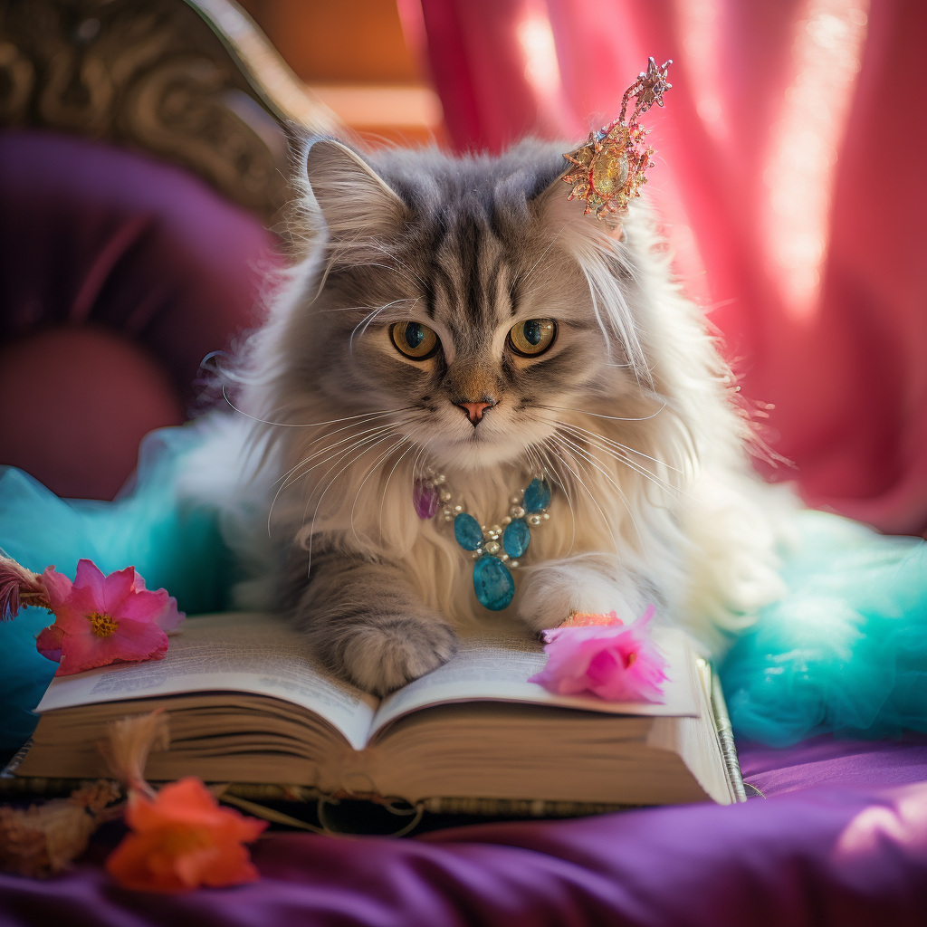 Cute Smiling Kitten with Crown