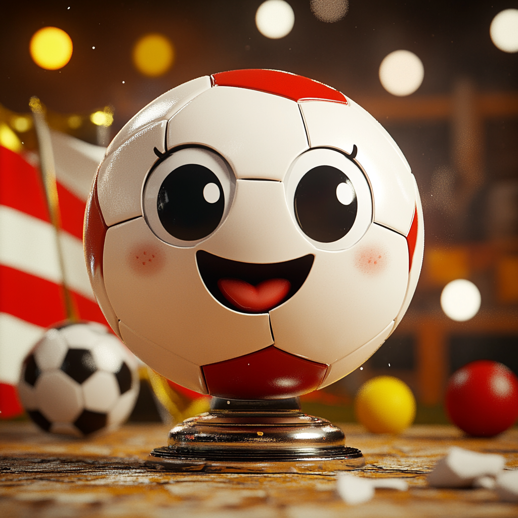 Cute Soccer Ball Polonia Flag Trophy