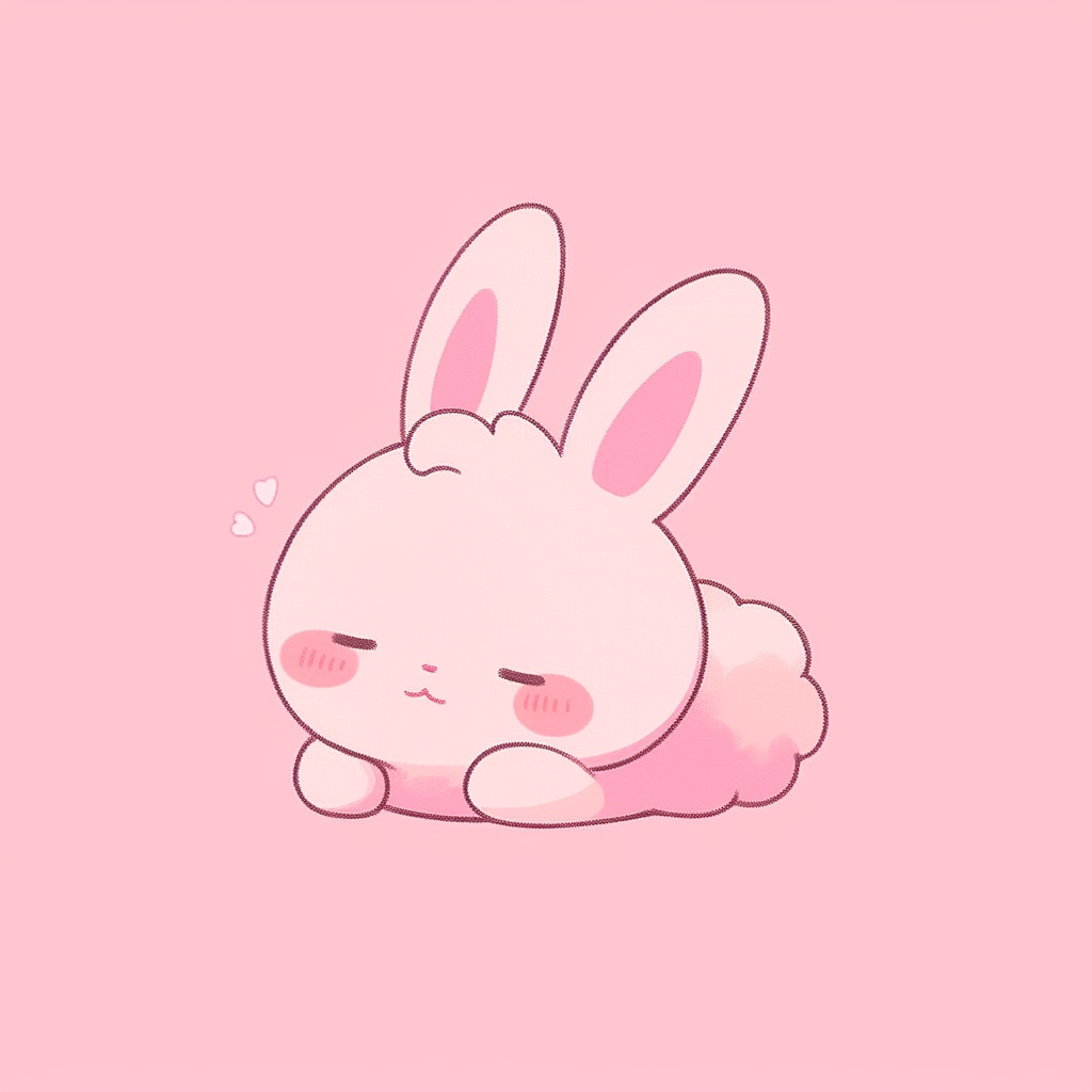 Cute Soft Bunny with Pink Cheeks