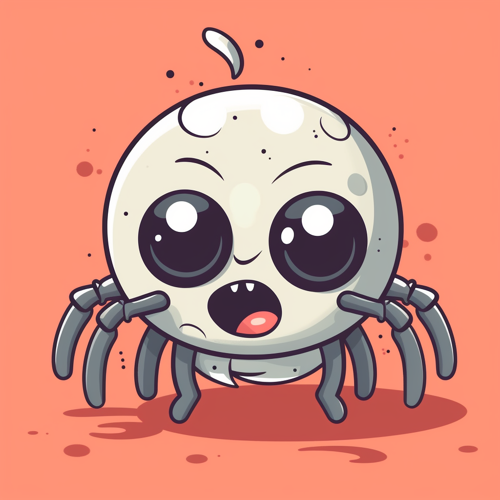 Cute spider in Cuphead style