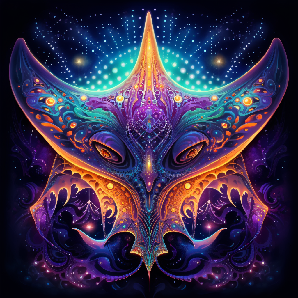 Cute Stingray Fractal Patterns Surrealism Artwork