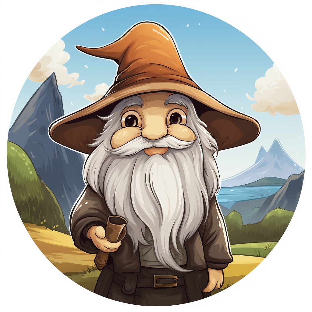 Adorable stuffed animal Gandalf logo