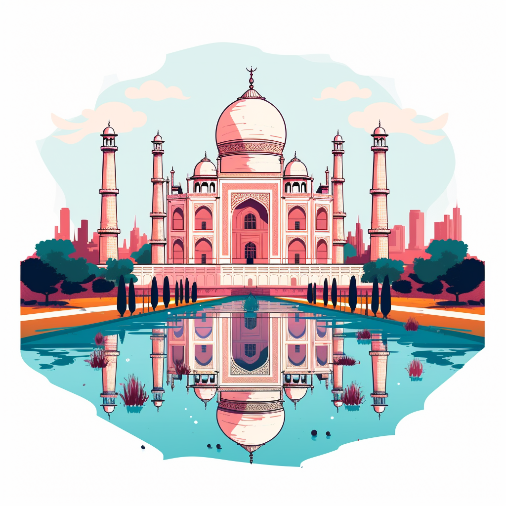 Cartoon doodle of the Taj Mahal