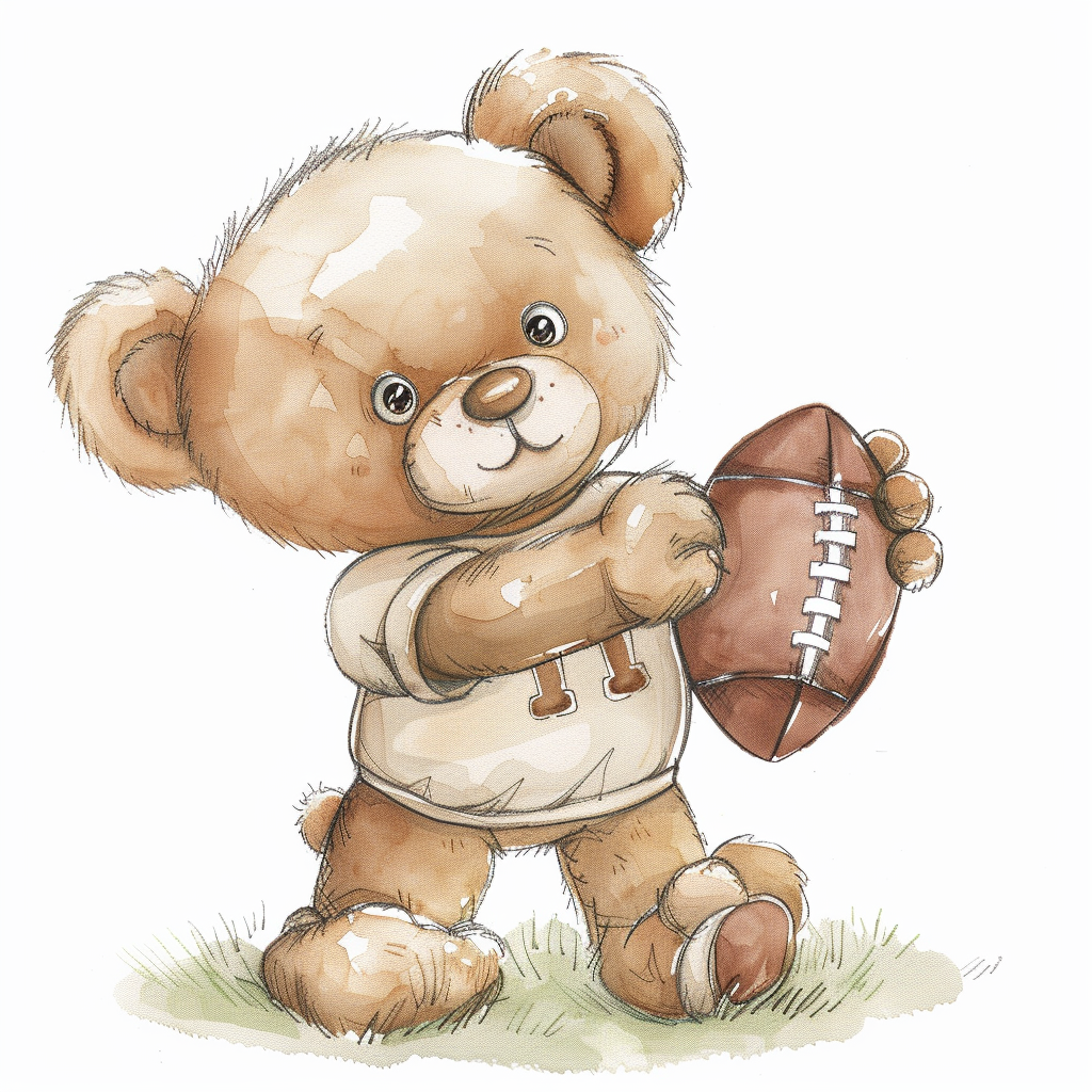 Smiling Teddy Bear Football Clipart