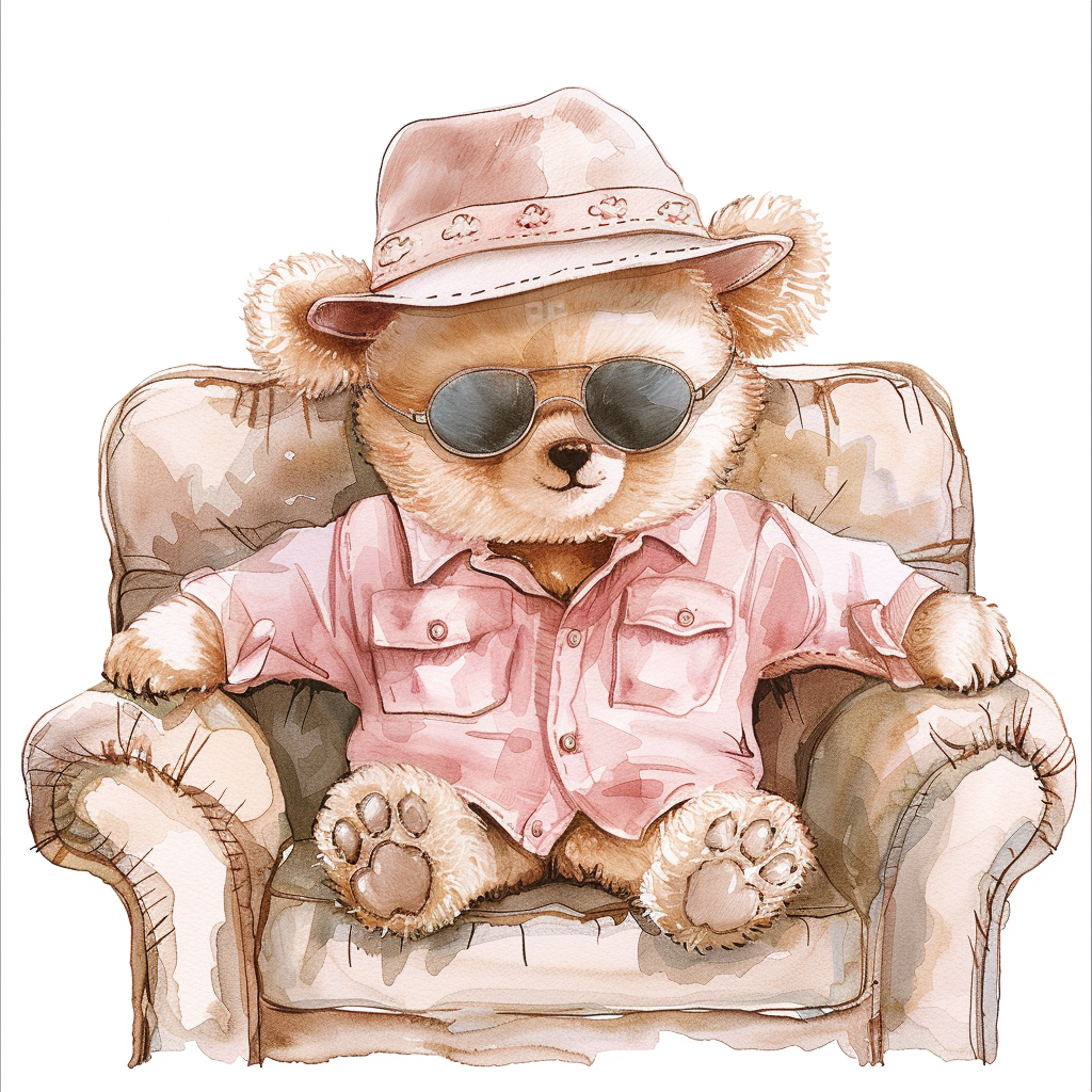 Teddy bear sunglasses clipart