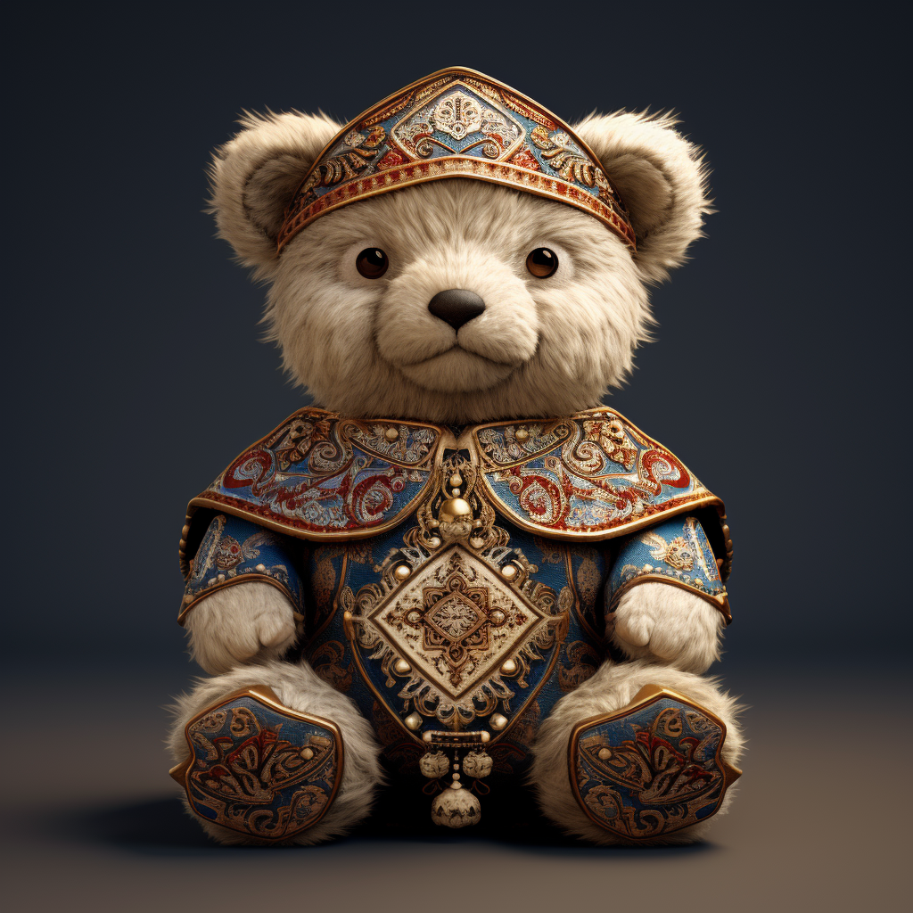 Cute teddy bear in traditional outfit