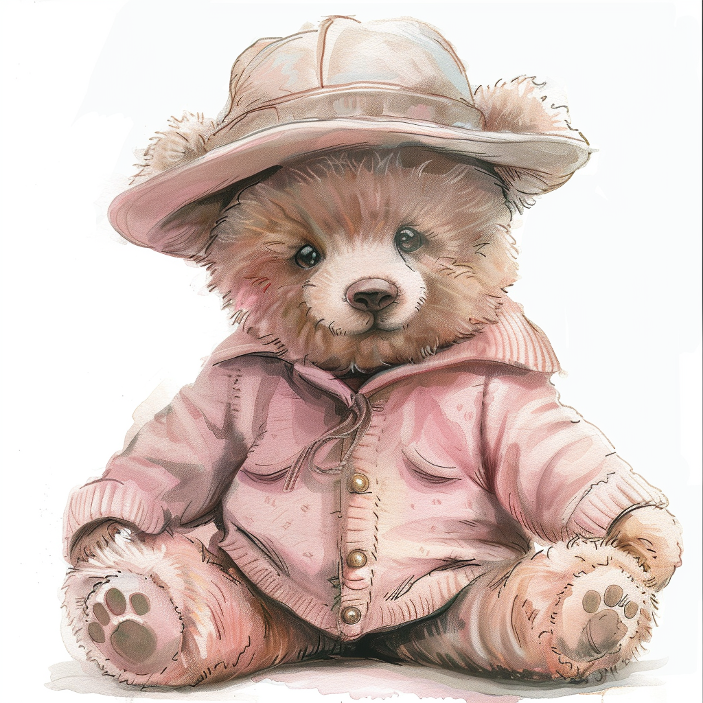 Vintage Teddy Bear in Soft Colors