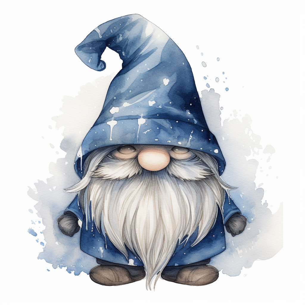 Adorable Scandinavian gnome with oversized hat