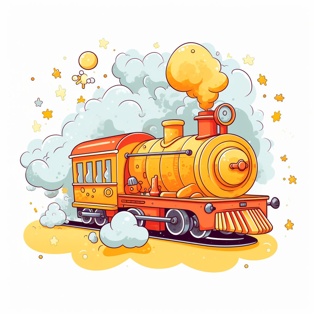 Cute Train Illustration Pop Design