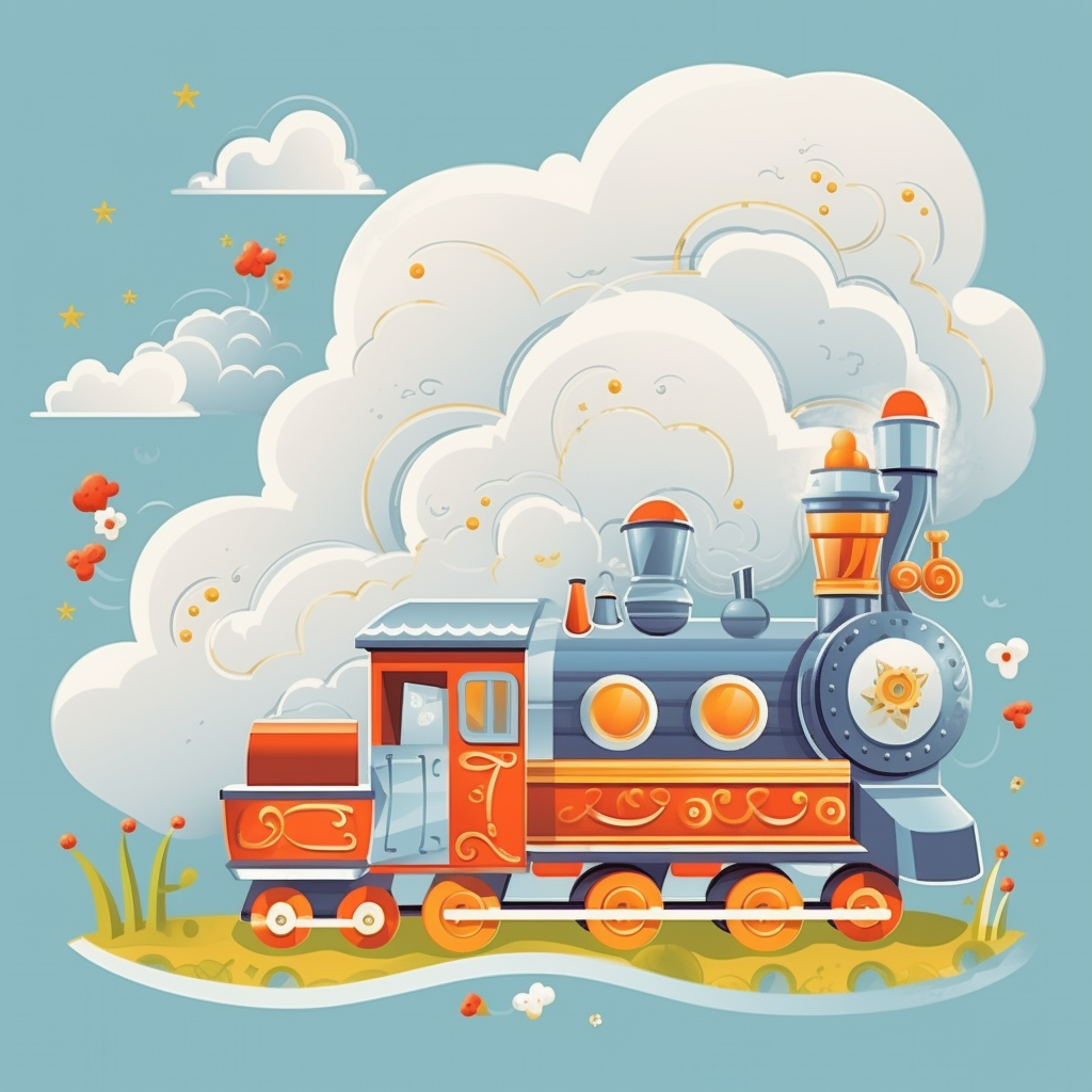 Cute train illustration with pop design