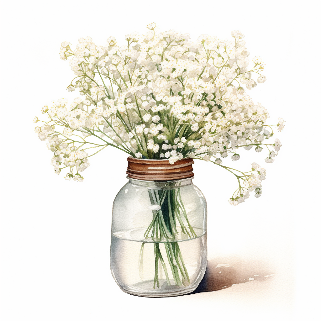 Beautiful baby's breath in a cute vase  ?