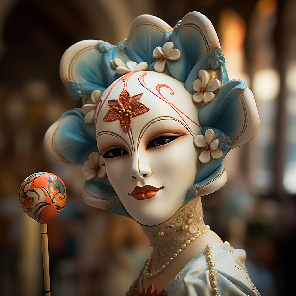 Cute Venetian Mask Holding Toothpick