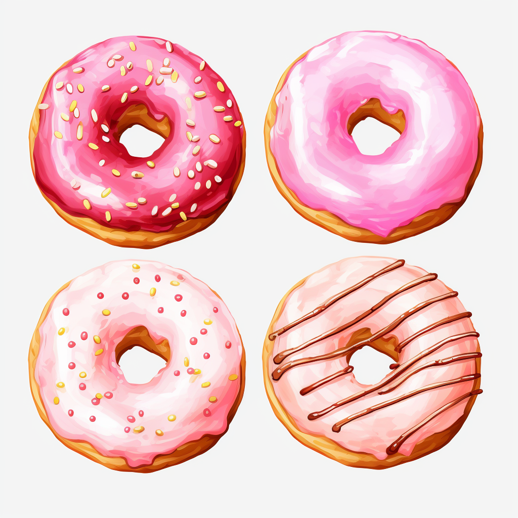 Colorful donuts clipart illustration