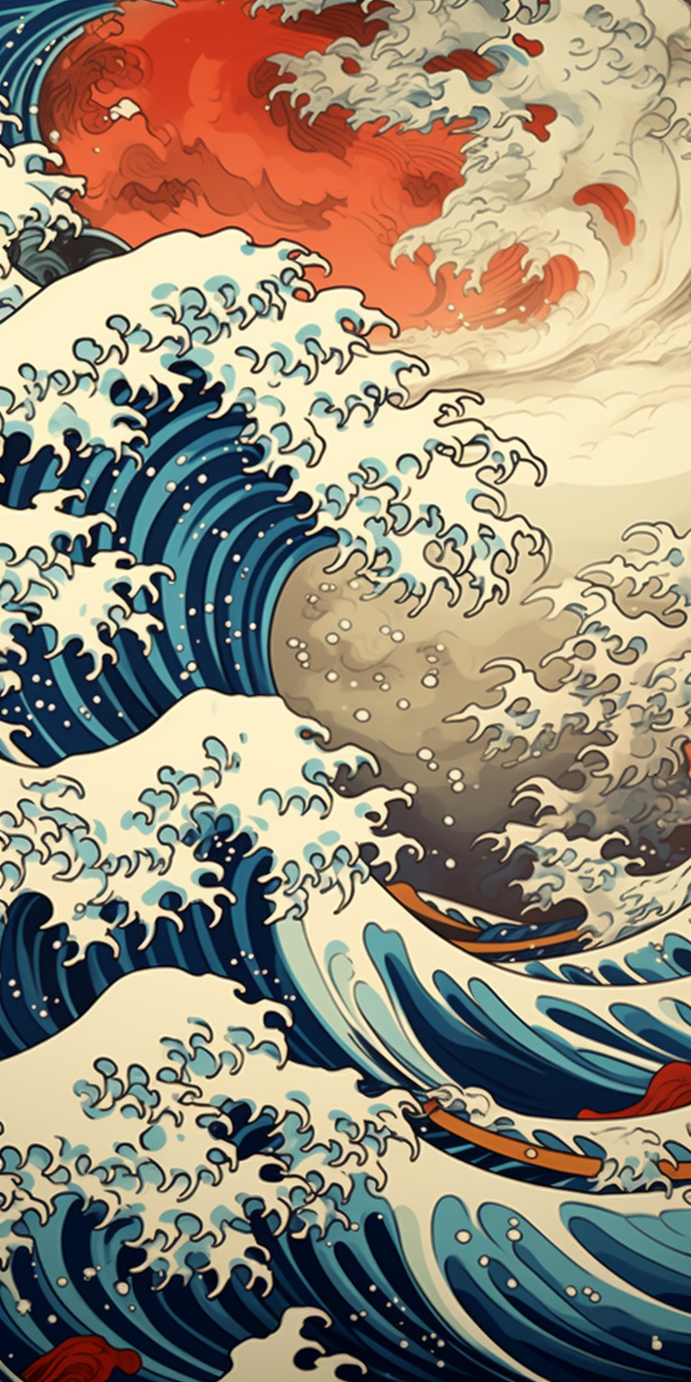 Beautiful wave art by Hokusai