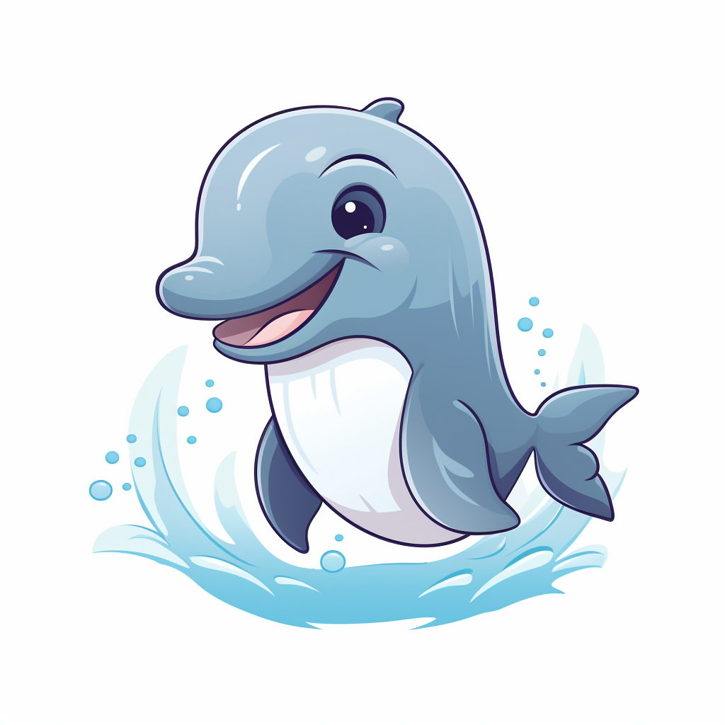 Cute Whale in Blue Gray White Palette