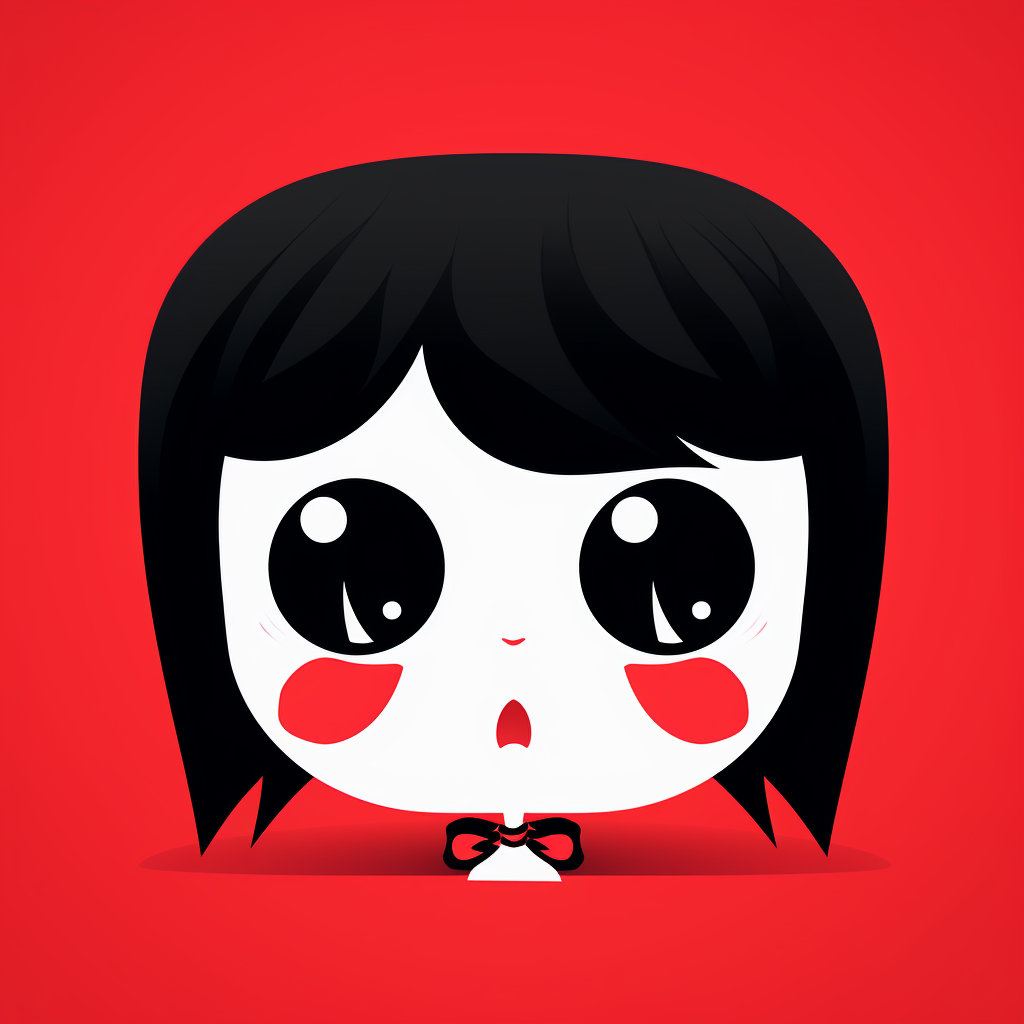 Cute woman monster face icon