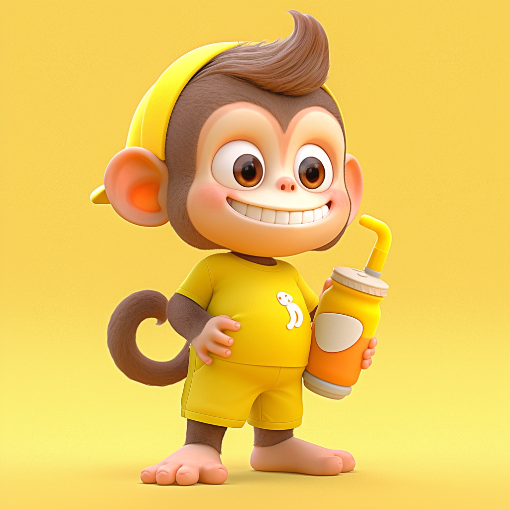 Yellow Monkey in Shorts