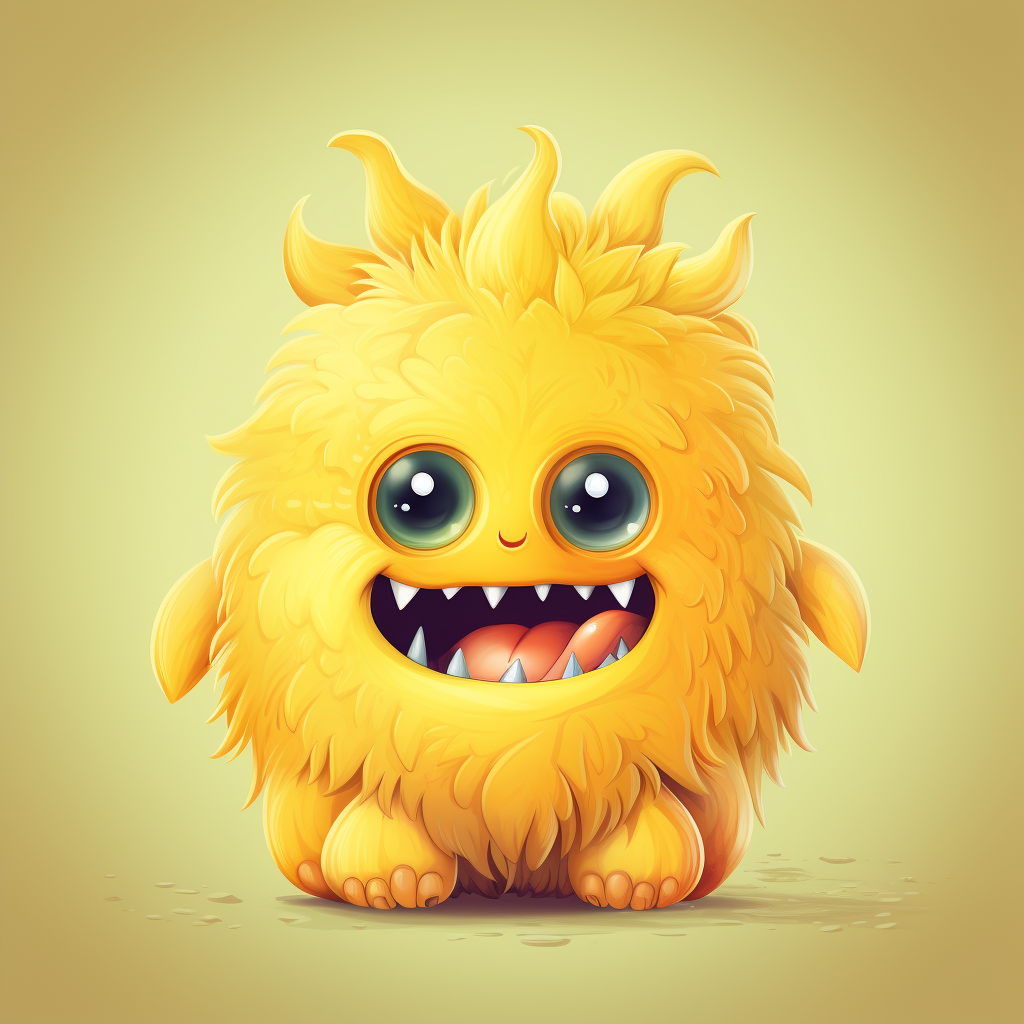 Adorable yellow monster character illustration