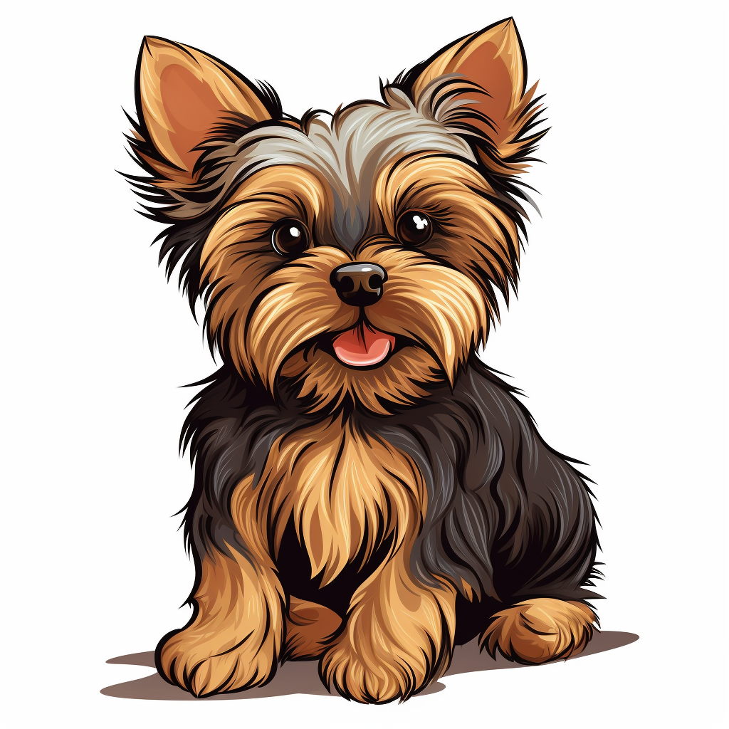 Cute Yorkshire Terrier on white background