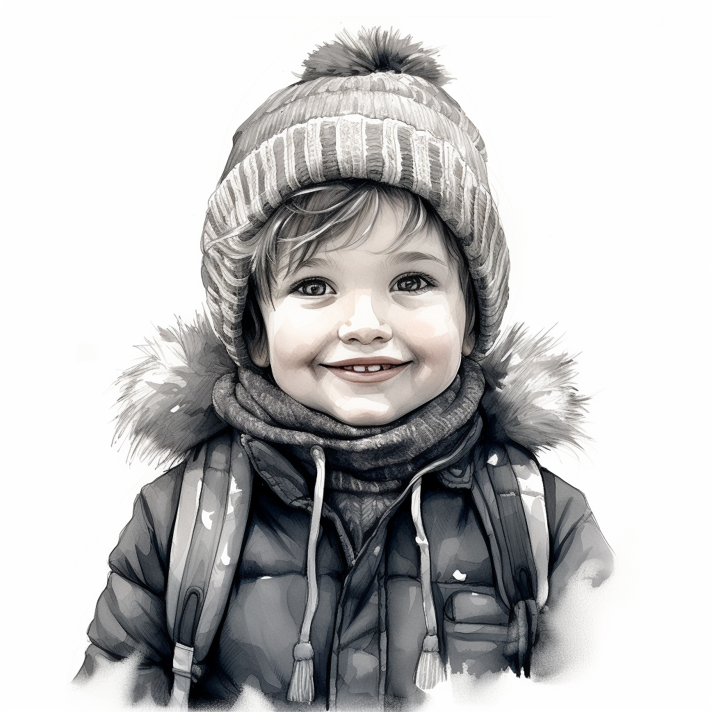 Smiling Kid in Winter Clothes