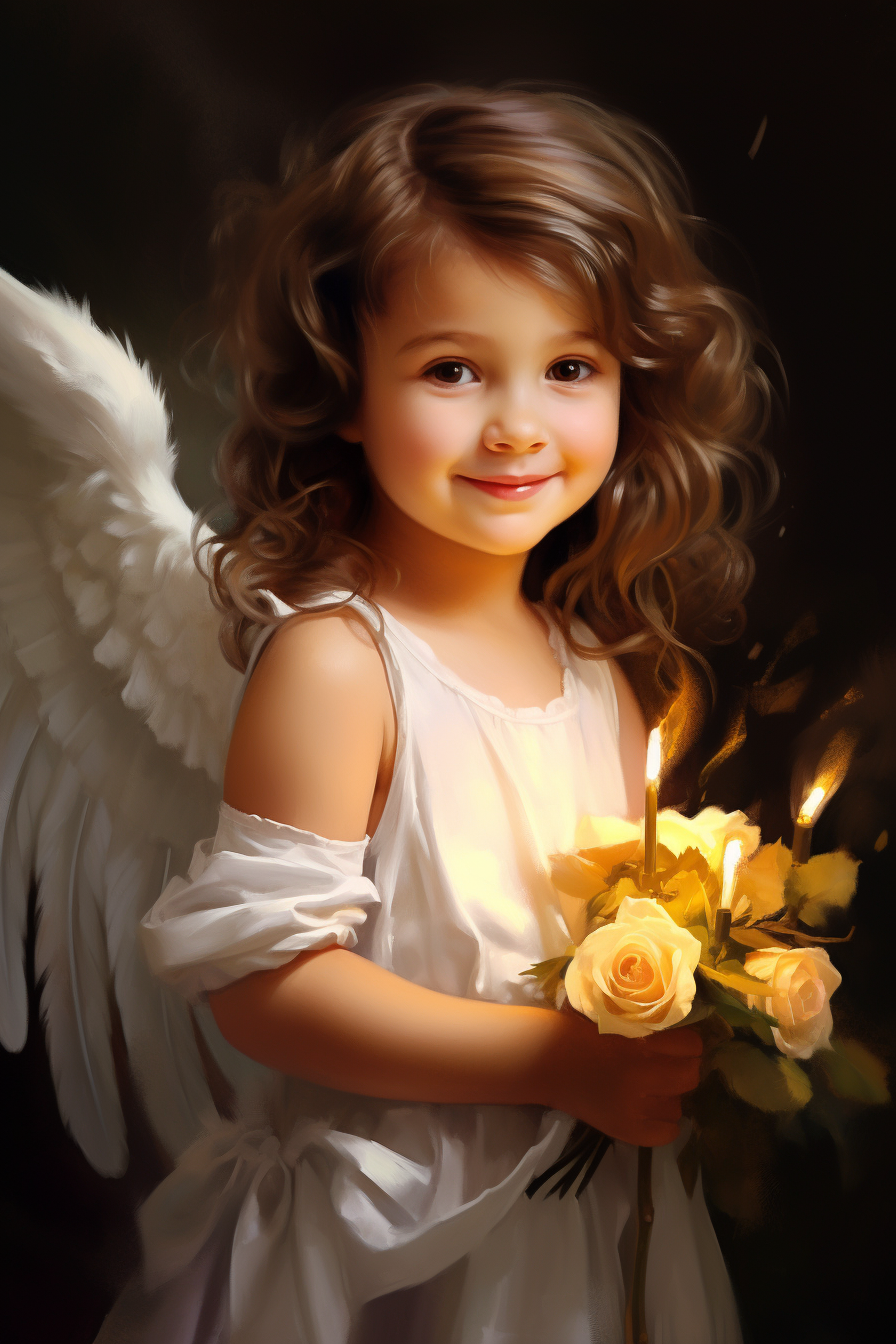 Beautiful Little Angel with Wings