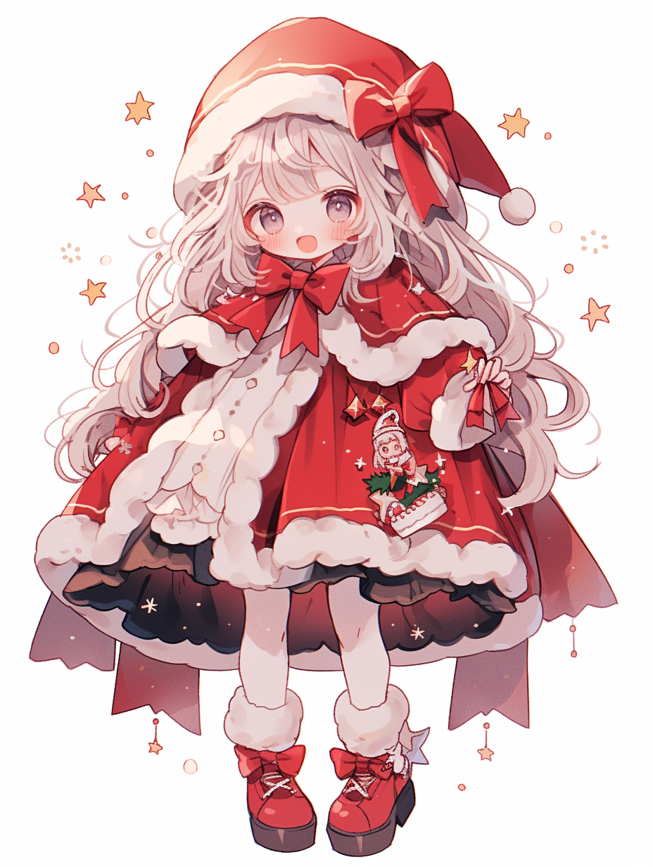 Cute little girl wearing Christmas costume