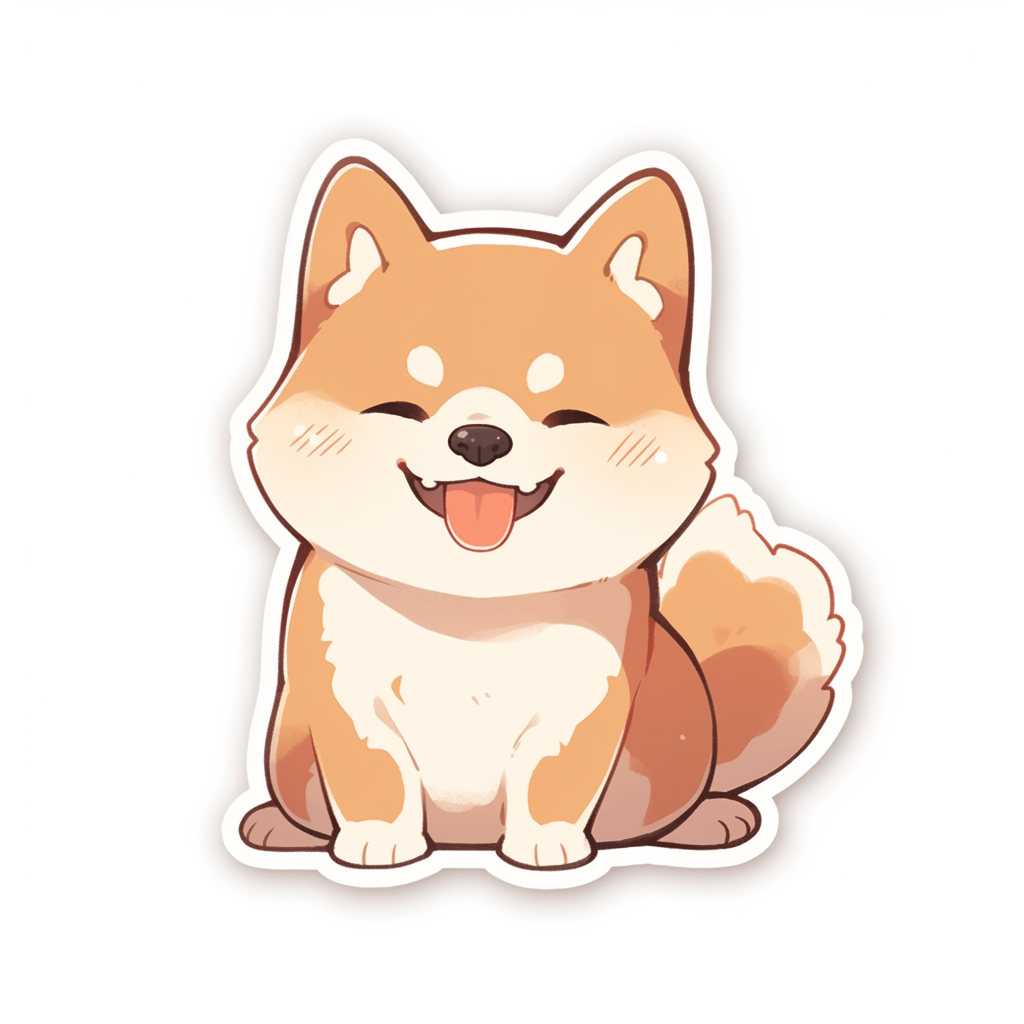 Cute Shiba Die-Cut Sticker