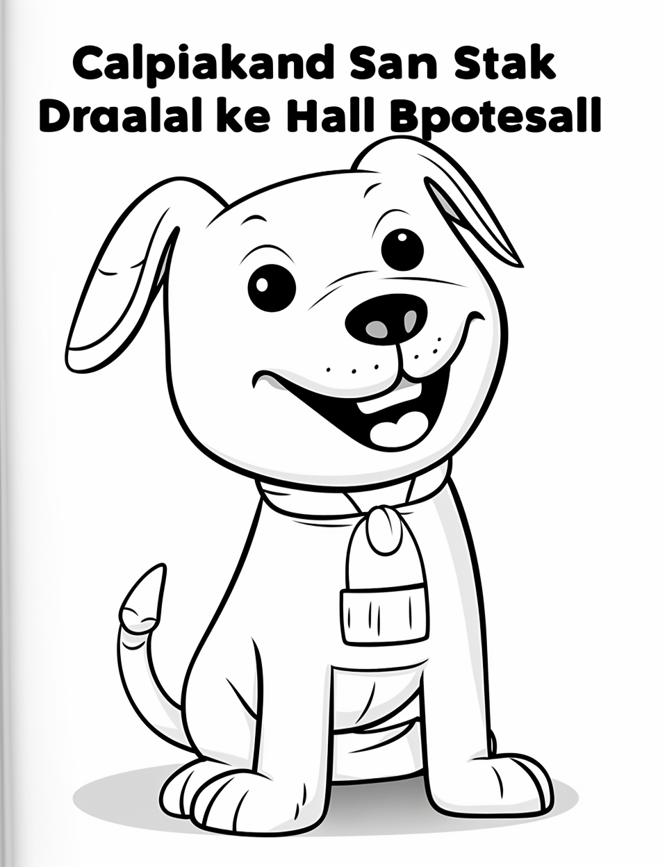 Cute Smiling Dog Character in Trousers