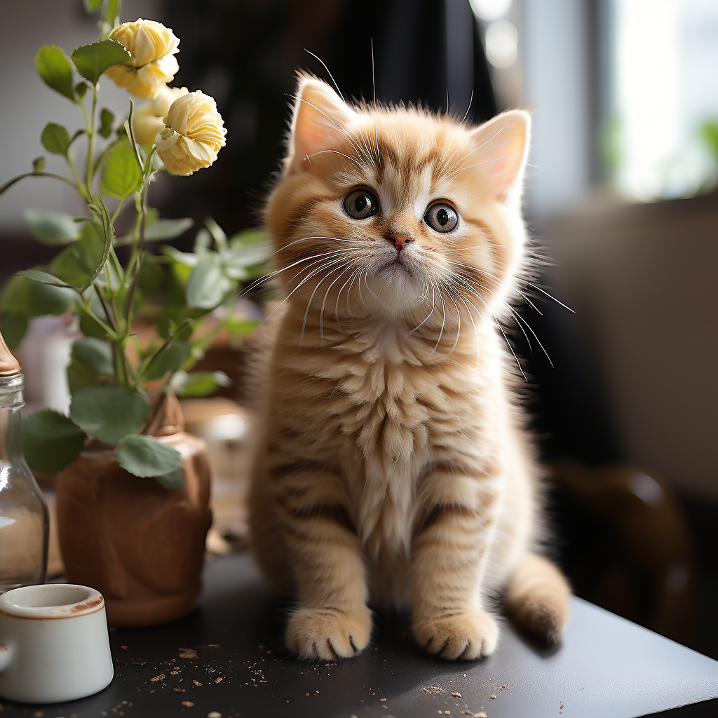 Adorable kitten playing with a ball  ?