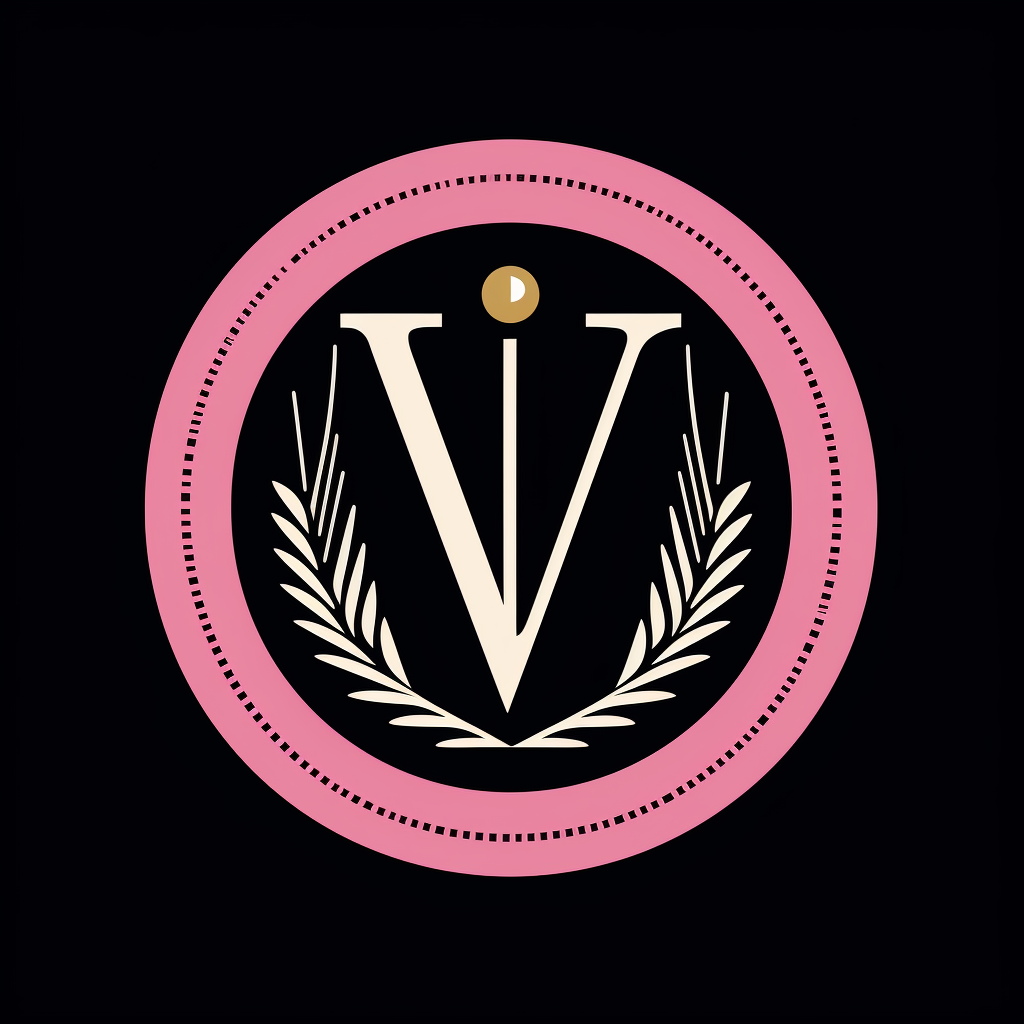 CV Round Logo in Pink and Black