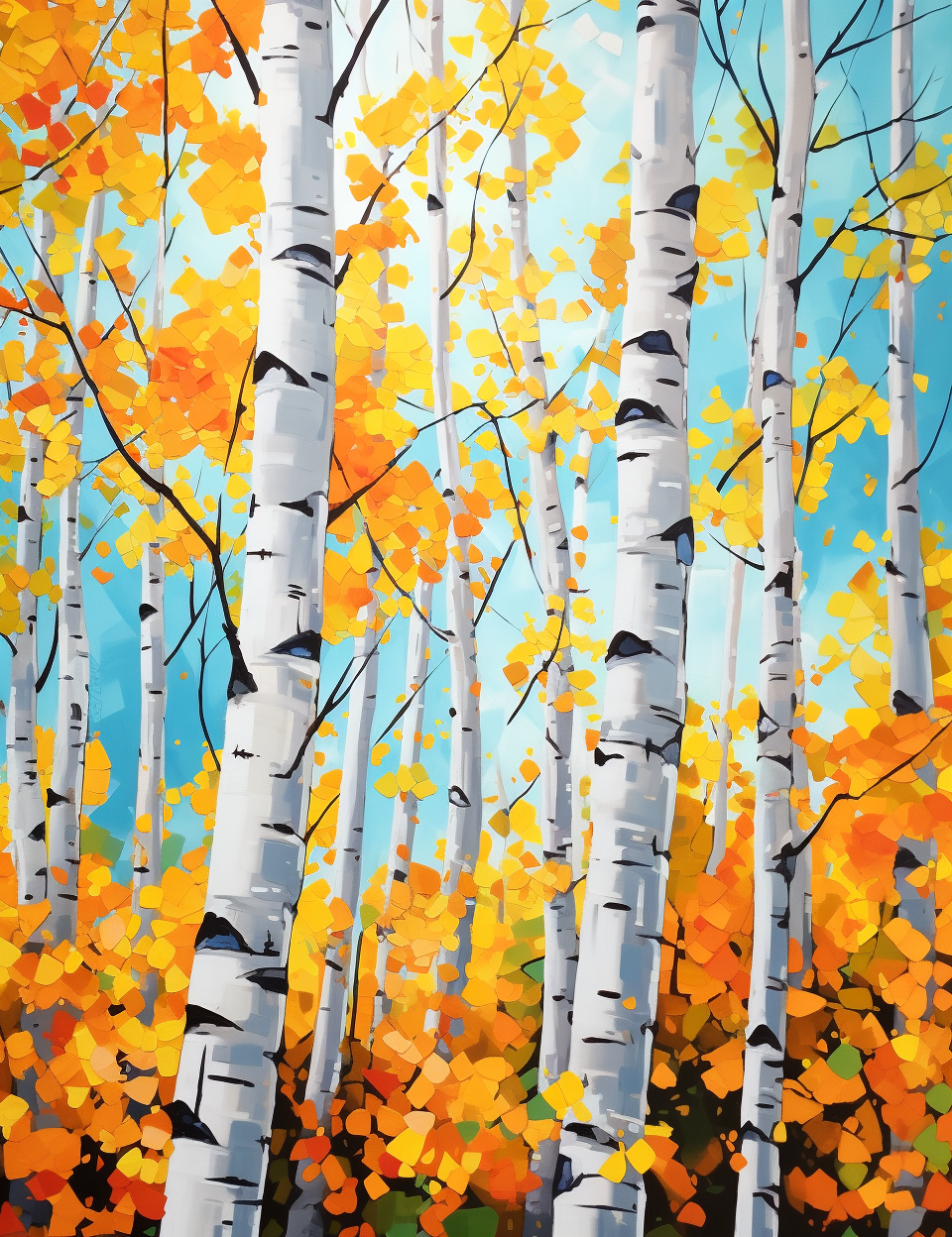 Aspen Trees Close Up