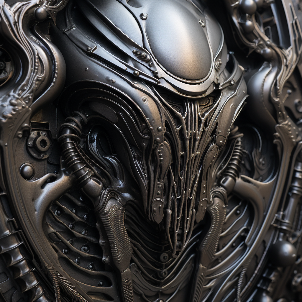 Close-up cyber giger wall texture